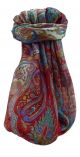 Mulberry Silk Traditional Square Scarf Bina Scarlet by Pashmina & Silk