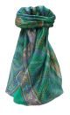 Mulberry Silk Traditional Square Scarf Devan Emerald by Pashmina & Silk