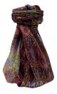 Mulberry Silk Traditional Square Scarf Devika Maroon by Pashmina & Silk
