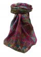 Mulberry Silk Traditional Square Scarf Devika Pink by Pashmina & Silk