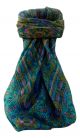 Mulberry Silk Traditional Square Scarf Geetha Aqua by Pashmina & Silk