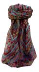 Mulberry Silk Traditional Square Scarf Geetha Pink by Pashmina & Silk