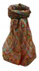Mulberry Silk Traditional Square Scarf Geetha Marigold by Pashmina & Silk