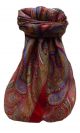 Mulberry Silk Traditional Square Scarf Gul Scarlet by Pashmina & Silk