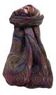 Mulberry Silk Traditional Square Scarf Gul Maroon by Pashmina & Silk