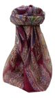 Mulberry Silk Traditional Square Scarf Kajol Maroon by Pashmina & Silk