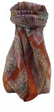 Mulberry Silk Traditional Square Scarf Kajol Copper by Pashmina & Silk