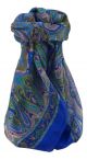Mulberry Silk Traditional Square Scarf Karun Blue by Pashmina & Silk