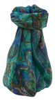 Mulberry Silk Traditional Square Scarf Karun Emerald by Pashmina & Silk