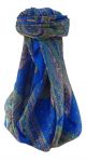 Mulberry Silk Traditional Square Scarf Nanda Blue by Pashmina & Silk