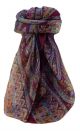 Mulberry Silk Traditional Square Scarf Noor Maroon by Pashmina & Silk