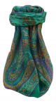 Mulberry Silk Traditional Square Scarf Takia Emerald by Pashmina & Silk
