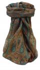 Mulberry Silk Traditional Square Scarf Takia Chestnut by Pashmina & Silk