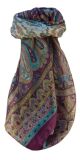 Mulberry Silk Traditional Square Scarf Waheed Maroon by Pashmina & Silk