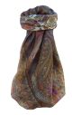 Mulberry Silk Traditional Square Scarf Waheed Chestnut by Pashmina & Silk