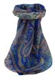 Mulberry Silk Traditional Square Scarf Waheed Blue by Pashmina & Silk
