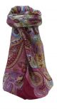 Mulberry Silk Traditional Square Scarf Zoya Maroon by Pashmina & Silk