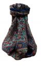Mulberry Silk Traditional Long Scarf  Dil Navy by Pashmina & Silk