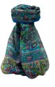 Mulberry Silk Traditional Long Scarf  Dil Aqua by Pashmina & Silk
