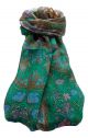 Mulberry Silk Traditional Long Scarf  Khattar Emerald by Pashmina & Silk