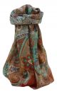 Mulberry Silk Traditional Square Scarf Zoya Copper by Pashmina & Silk